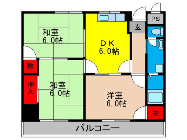 コンフォ－トグリ－ンの物件間取画像